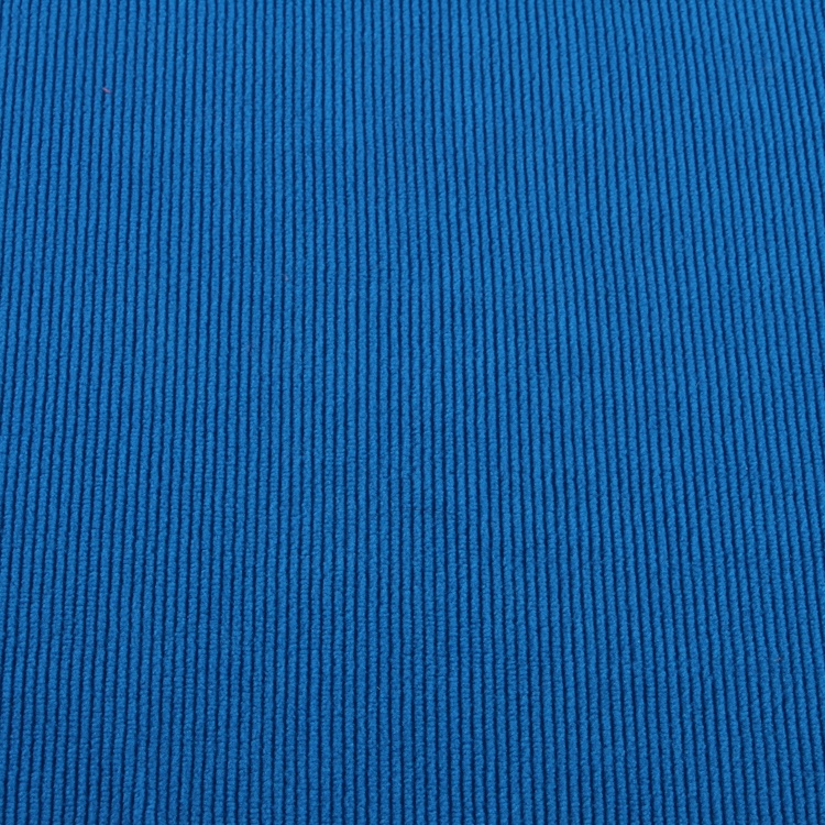 Blue stripe 100% polyester dobby brushed poly fleece fabric made in usa