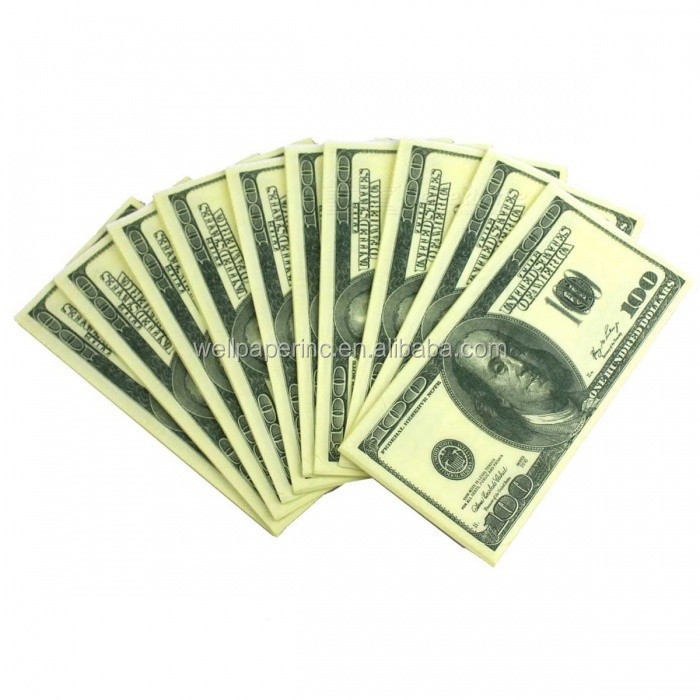$100 Долларовые купюры/Деньги 2-х слойный Funcy карманных тканей носовые платки
