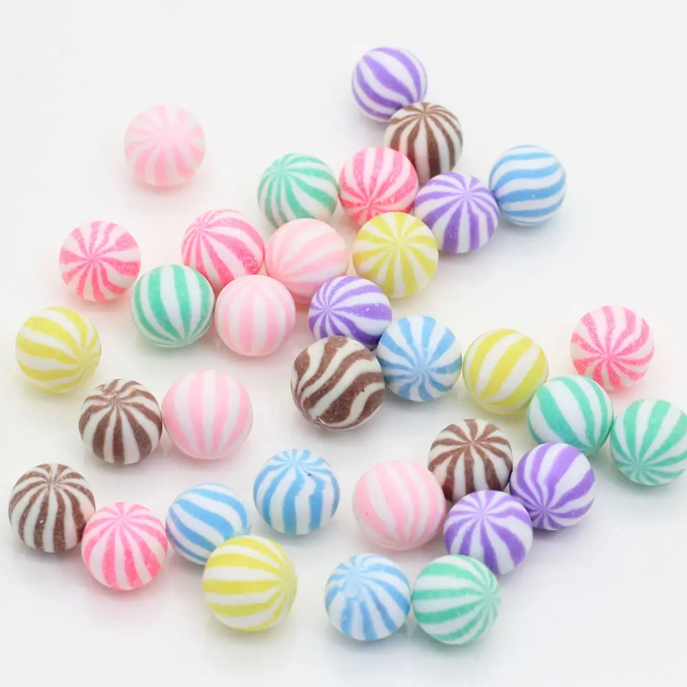 New Arrival 10mm Polymer Clay Beads Round Gummy Balls Circle Candy Sprinkles for Slime