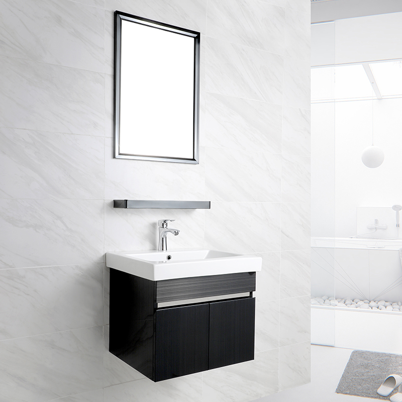 Hotel ss Black Bath Room Wall Mounted Vanity Bathroom Shower Under Sink Cabinet Set With Mirror