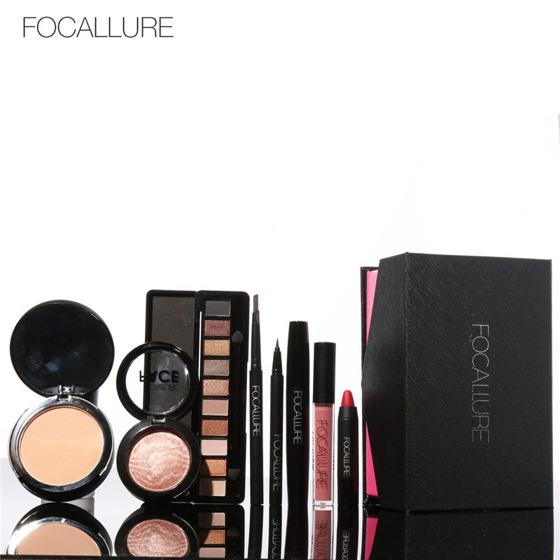 Focallure, оптовая продажа, косметическая матовая помада, тени для век, тушь для глаз, карандаш, пудра для лица, наборы для макияжа