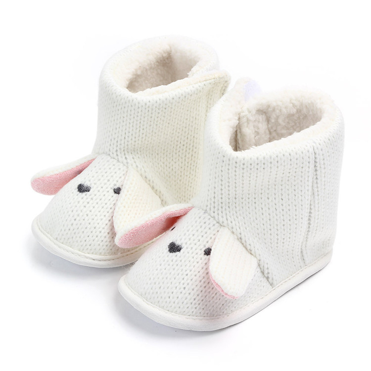 High Quality Cute Ear Design White Baby Boots Winter Baby Shoes Toddler Shoes