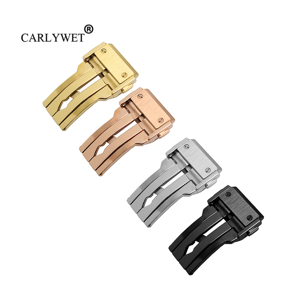 CARLYWET оптовая продажа 18 20 22 24 мм 316L нержавеющая сталь Замена Пряжка Застежка для специальных резиновые часы ремешок