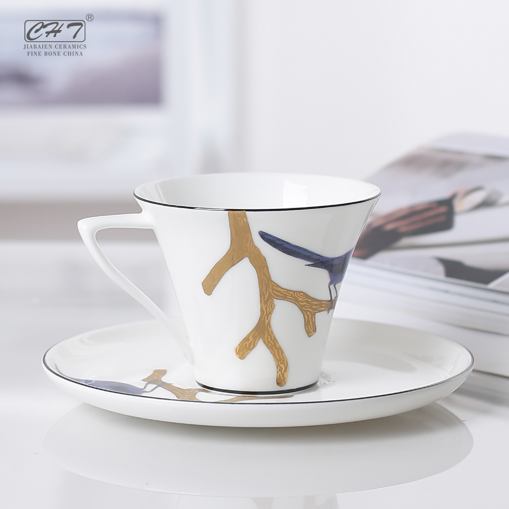 Коммерческие кофейные чашки Эспрессо высокого качества с принтом Royal bone china