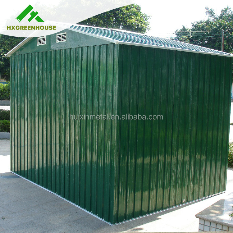 Green color Metal garden tool storage shed