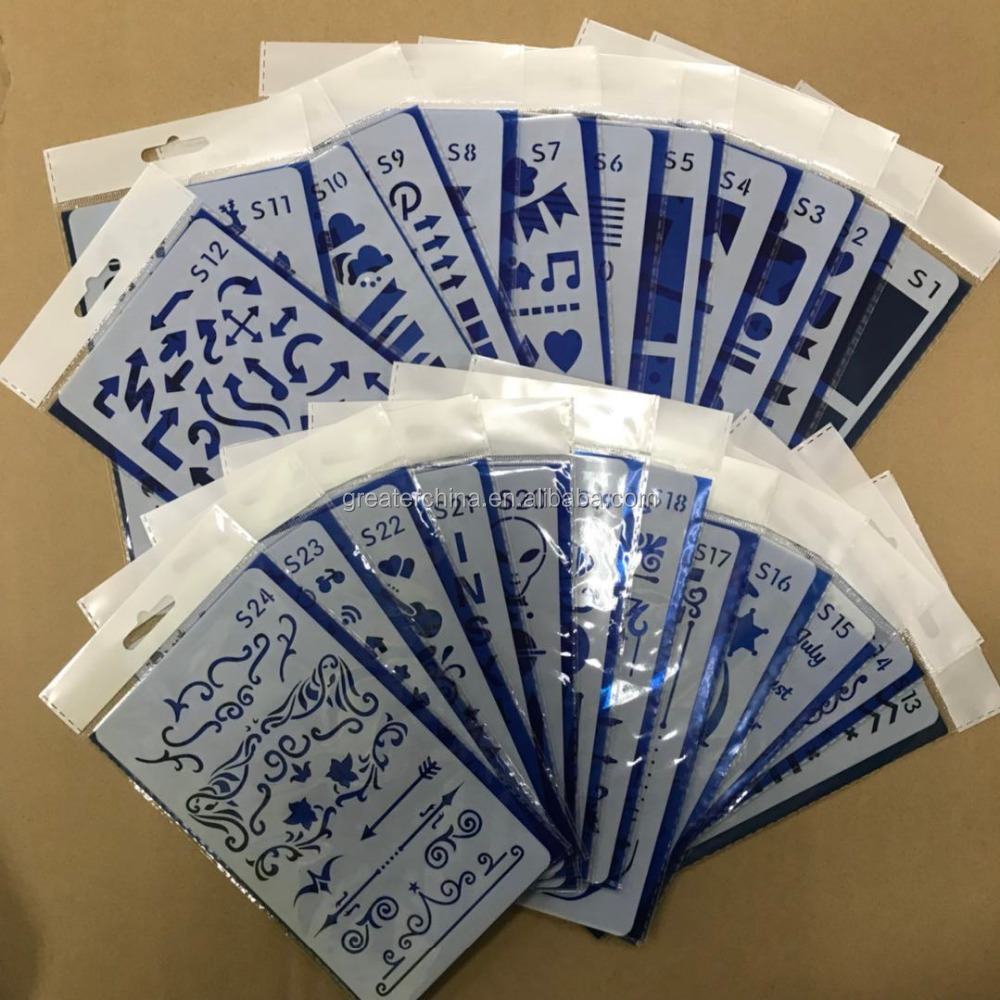 Stencil set/ 24 Pieces DIY Drawing Template Stencil