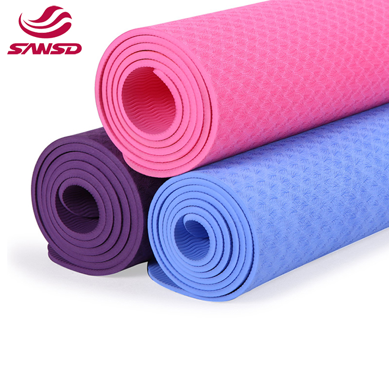 Wholesale Cheap GYM Exercise Fitness Mats Custom Logo Eco Travel Waterproof TPE Yoga Mat