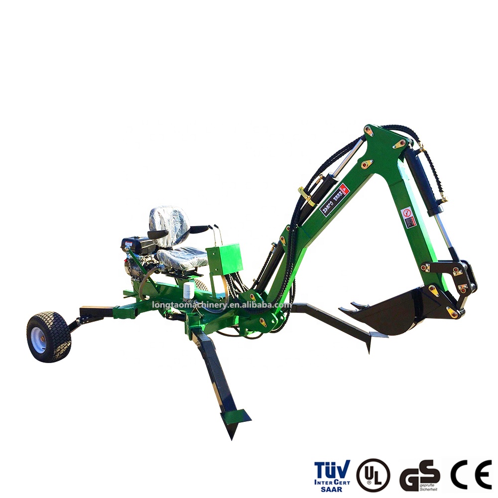 Буксируемый экскаватор-погрузчик с бензиновым двигателем 9hp