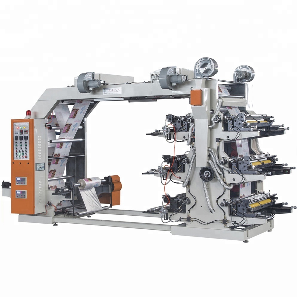 High Speed Stack Type Eight / 8 Colours Flexo Printing Machine roll to roll label flex sticker printing machine