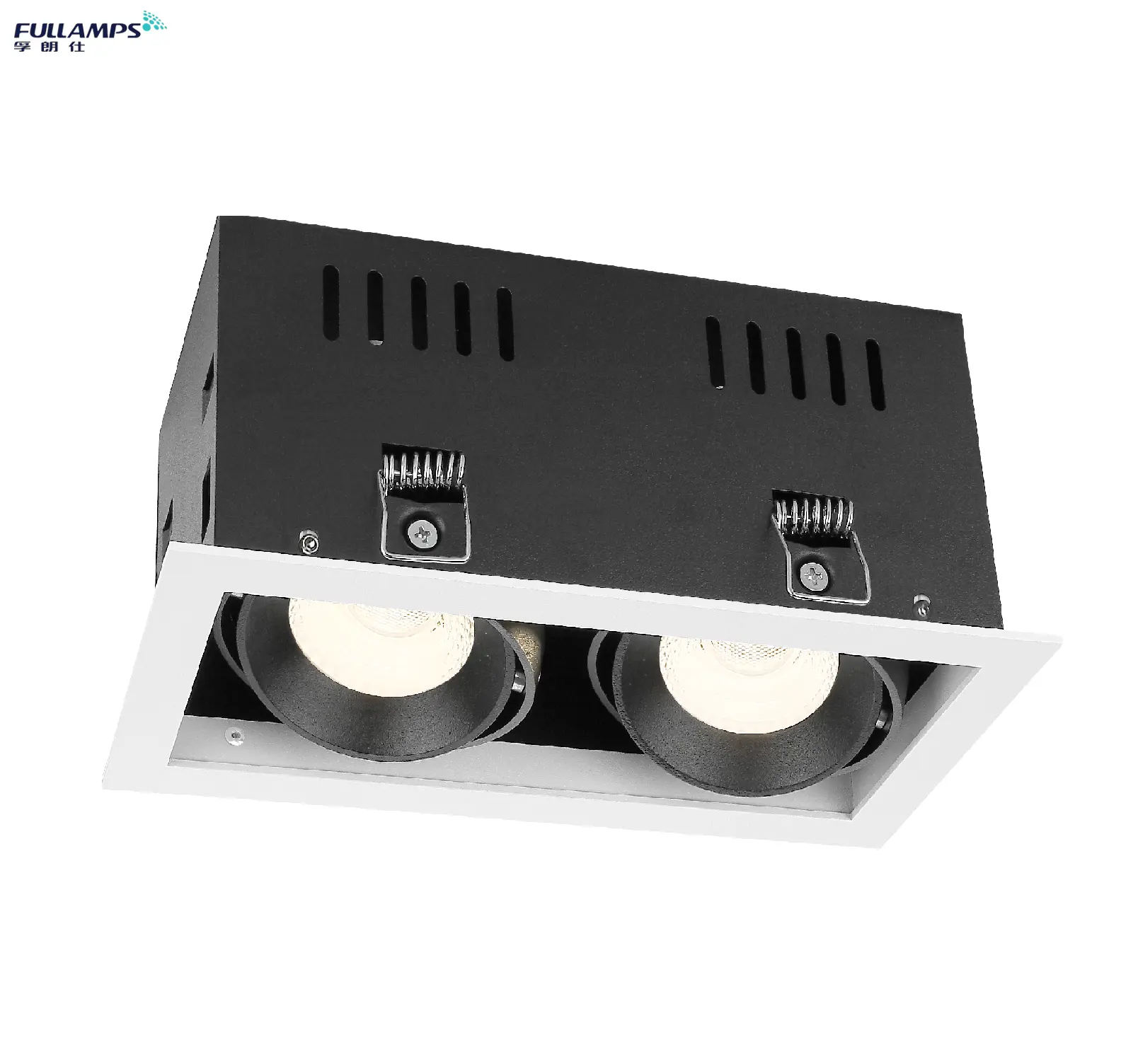 Commercial hotel lighting single triple cob 2*10W 2*7W 10W 7W square recessed grille double head led downlight