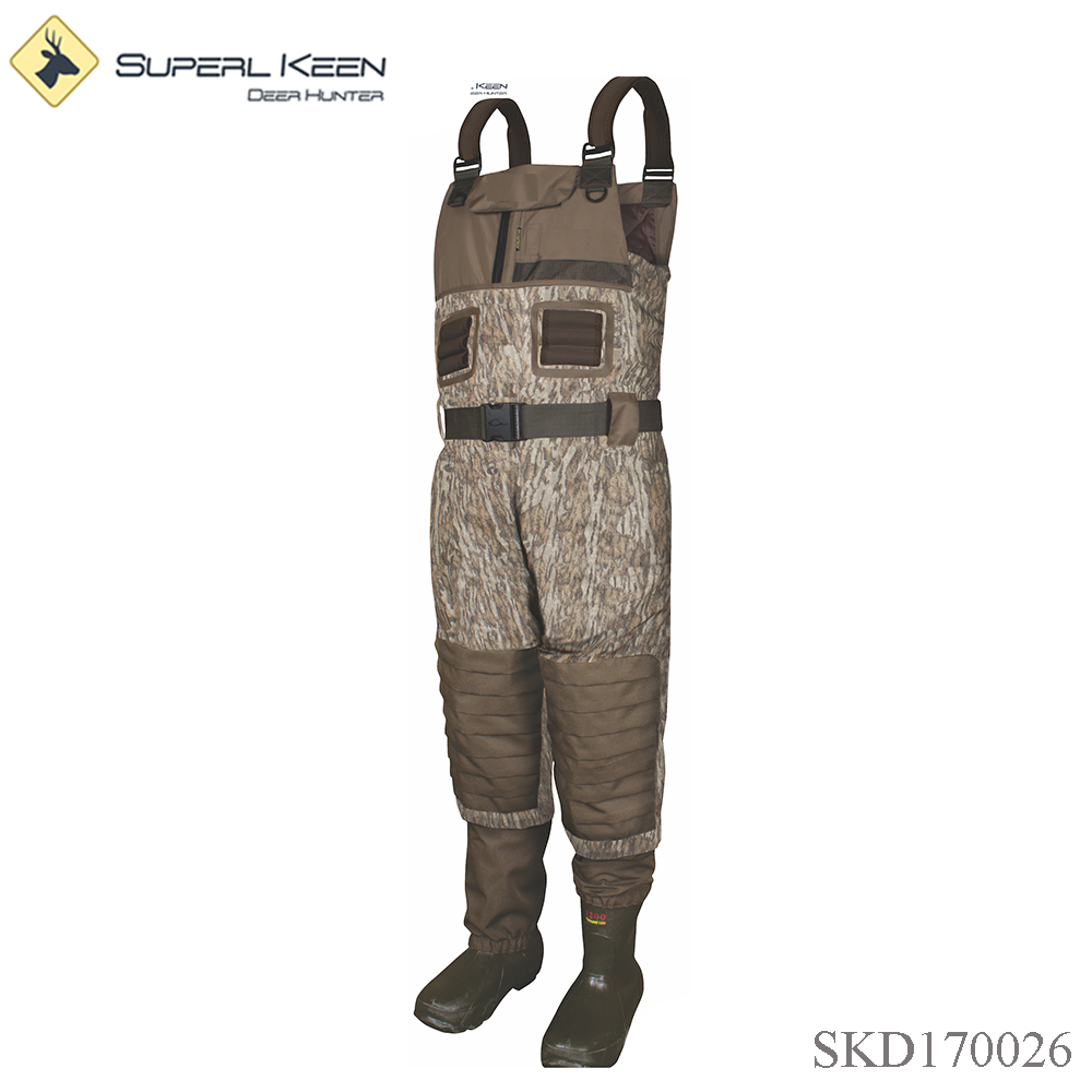 Открытый охотничий камуфляж дышащий грудь Wader водонепроницаемый wader с усилением колена