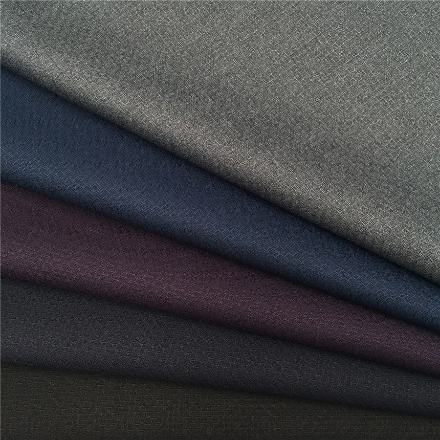 NEW Italian style dobby design polyester viscose spandex material textured fabric suiting winter men's suit pant blazer trouser