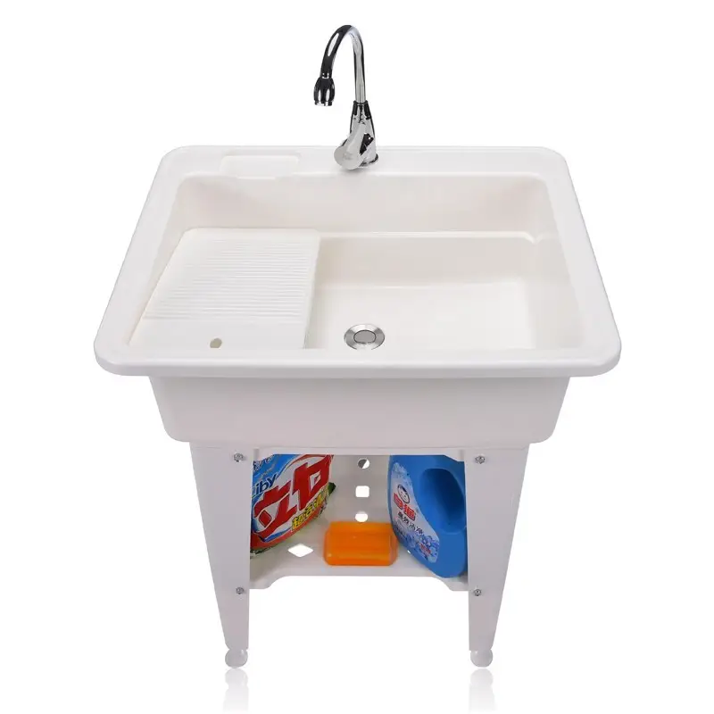 Hot Selling multifunction Plastic laundry tub wash sink with a washboard
