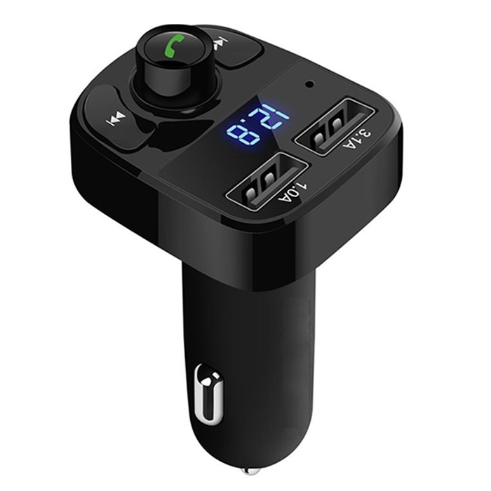 Автомобильный mp3-плеер, FM-трансмиттер, беспроводной FM-модулятор, зарядное устройство с двумя USB, беспроводной автомобильный комплект Bluetooth
