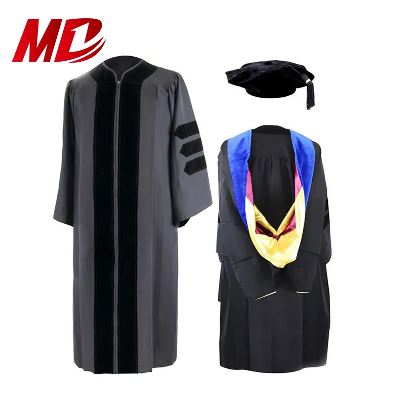 Customized PHD Doctoral Graduation Gown Cap With Hood