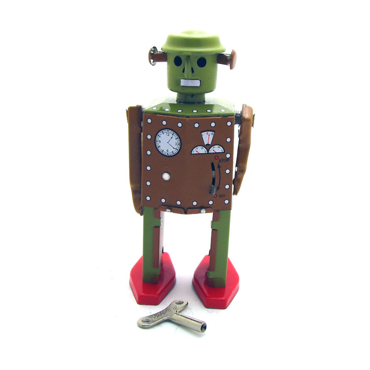 Винтажные жестяные игрушки, металлическая заводная игрушка, ходячие жестяные игрушки, робот