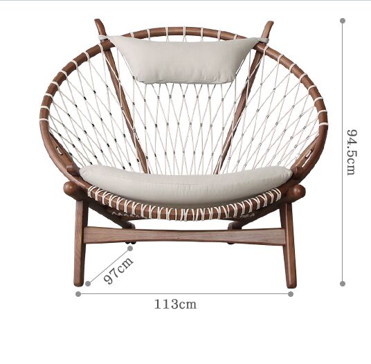 Semi-circular recliner открытый балкон Веревка Тканые случайные один диван стул