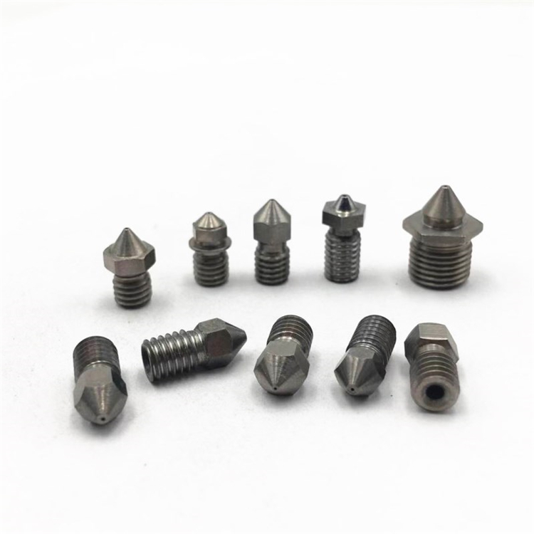 Customized or standard 1.75 mm filament cemented tungsten carbide Extruder Nozzle 3D printer