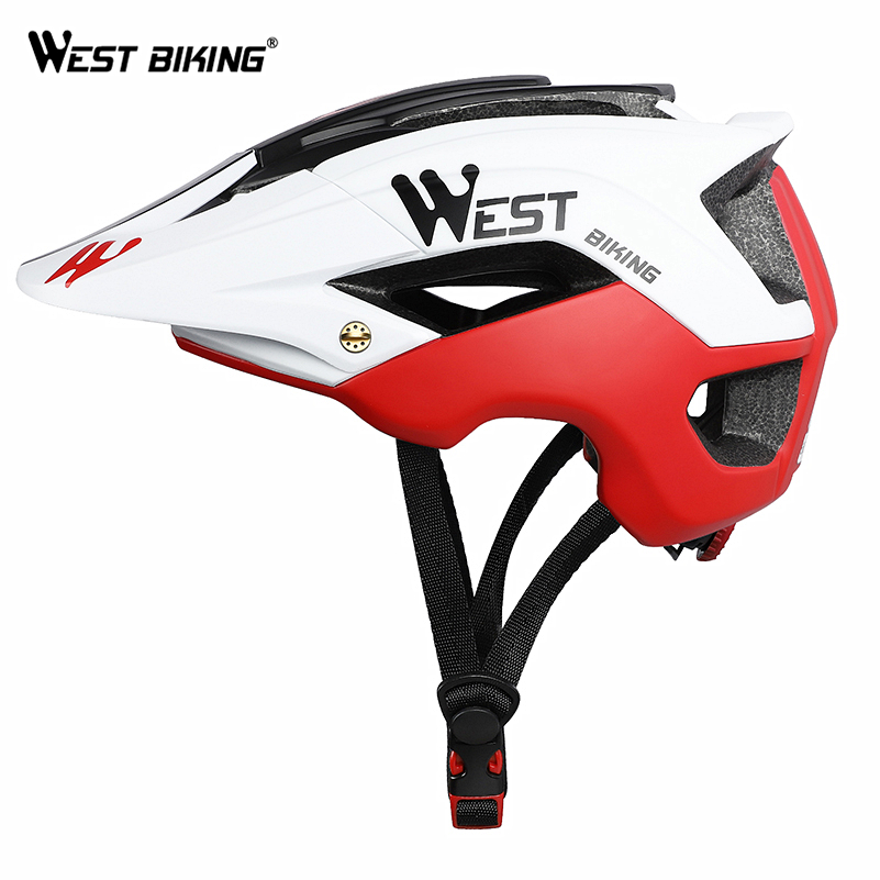 Велосипедный шлем WEST BIKING для горного велосипеда MTB Road/Racing Foray Fraction, углеродный шлем, снаряжение для езды, велосипедный шлем с козырьком