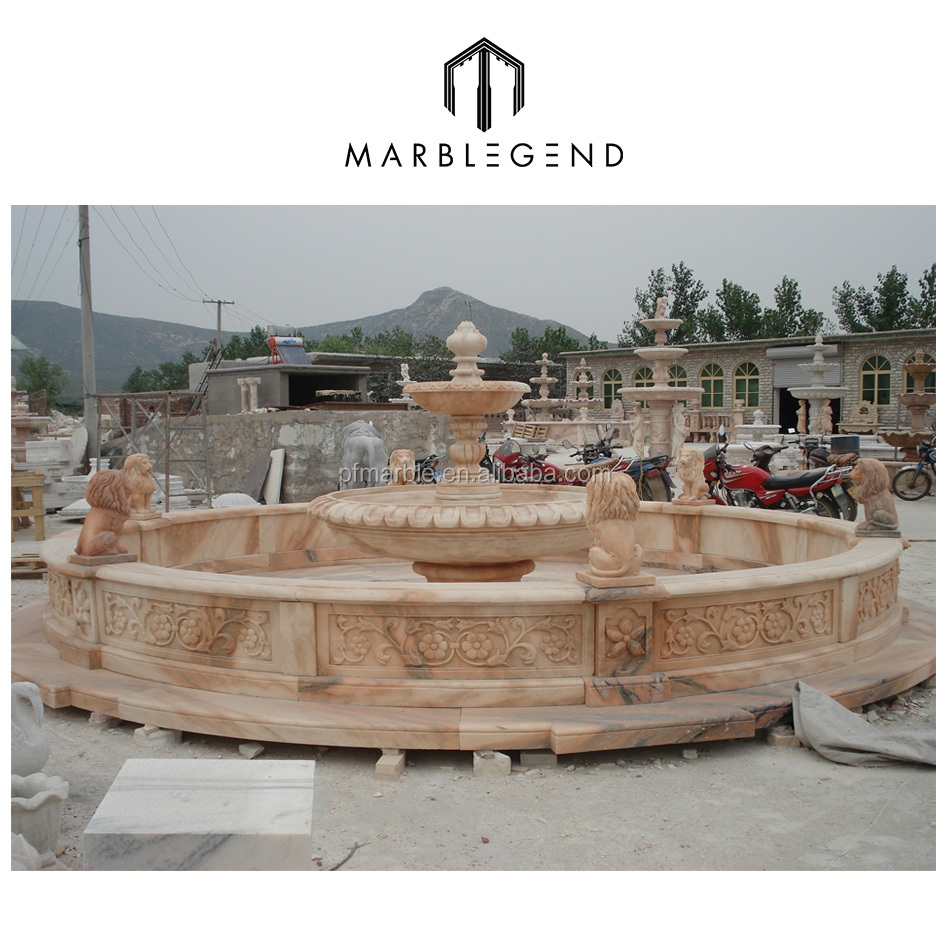 PFM natural marble made hand carved oriental garden fountains in park