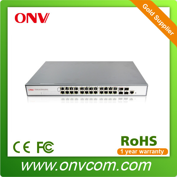 10/100/1000Mbps L2 managed POE switch 24 port with 4 SFP from ONV