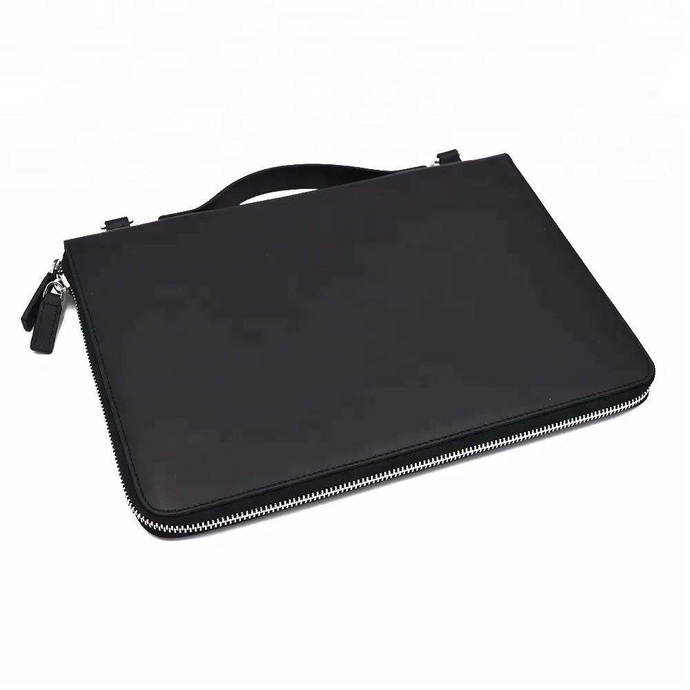 professional handmade Customizable Business Leather Laptop Sleeve Carry Bag With Zipper Closure