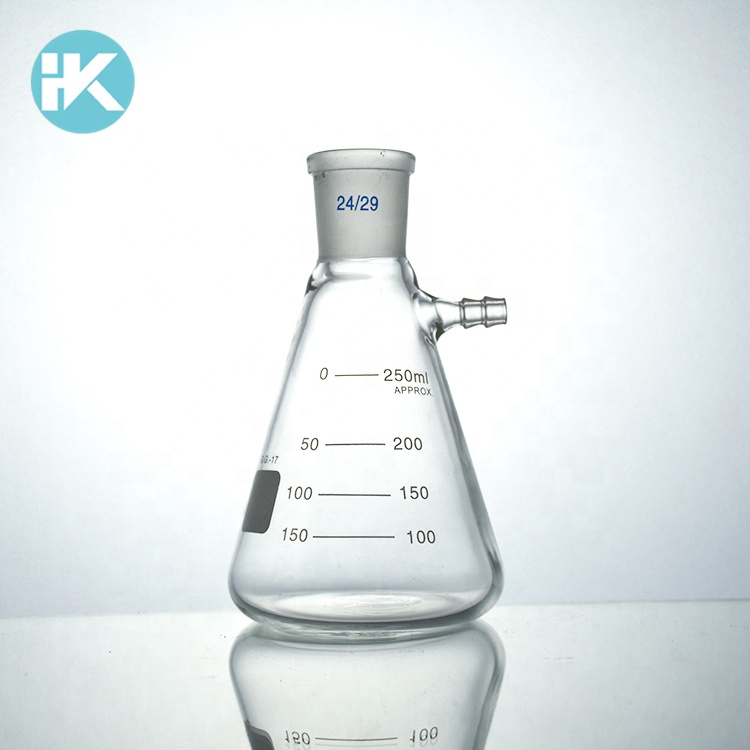 Лабораторная посуда на заказ Huke, 250 мл, колба с фильтром Erlenmeyer с одним шлангом