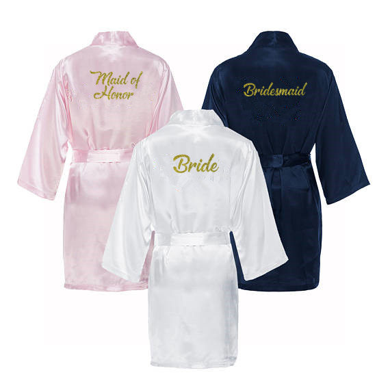 C&Fung Maid of Honor bridesmaid robes personalized matching bridal robes