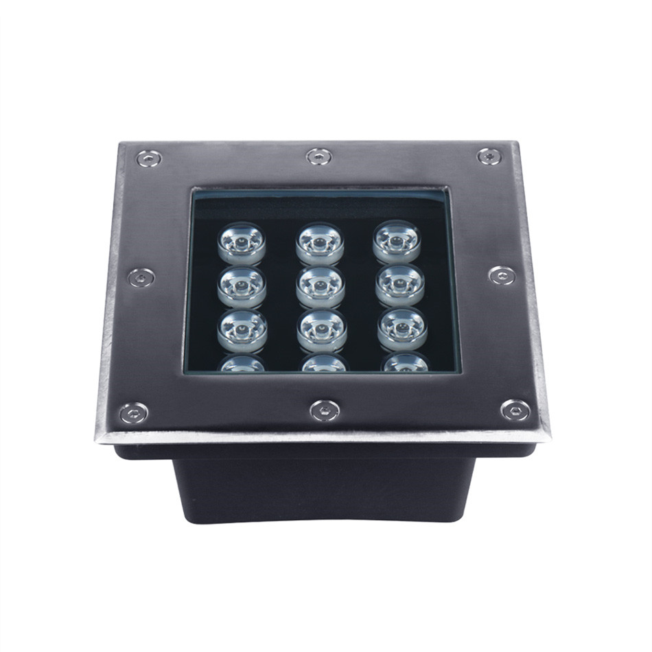RGB белый 12 Вт квадратный похоронен Пейзаж Открытый Сад DMX512 IP67 Водонепроницаемый светодио дный led Inground встраиваемые rсветодио дный GBW подземный свет