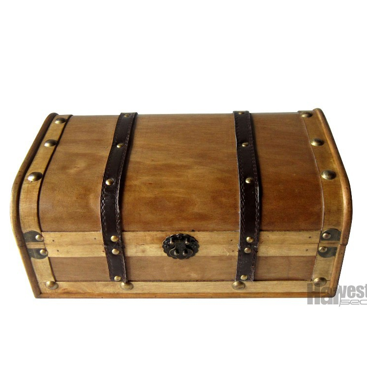 vintage style wooden treasure chest box
