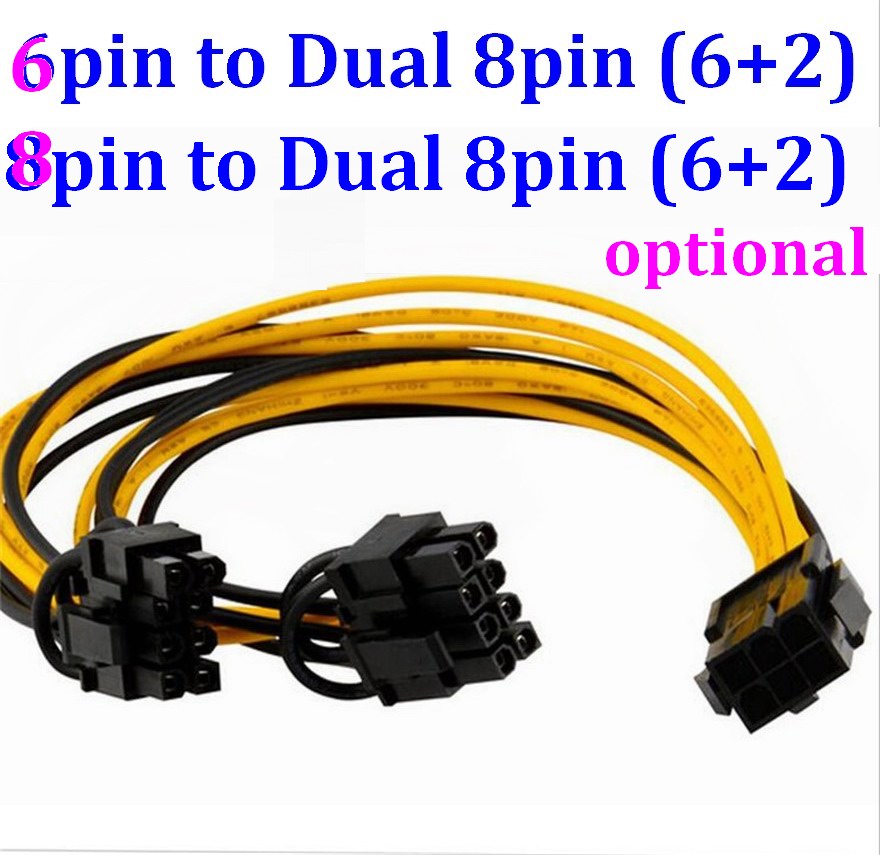 GPU Molex 6 8 pin Male PCI Express до 2 x PCIe 8 (6 + 2) pin Female Graphics Video Card PCI-e VGA сплиттер Hub силовой кабель