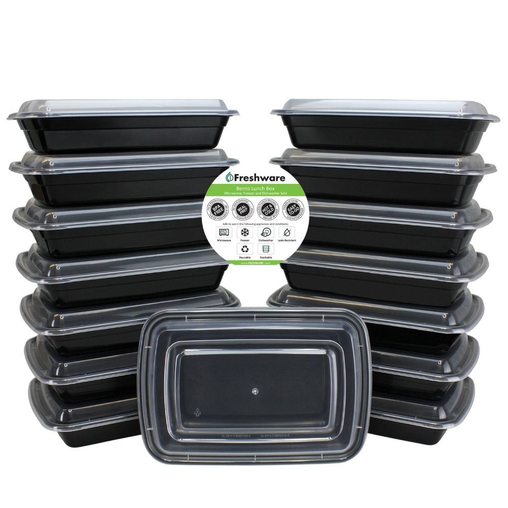 Контейнеры для ланча Bento с 1 отделением и крышками, контейнеры для хранения продуктов в микроволновой печи, посудомоечной машине и морозилке