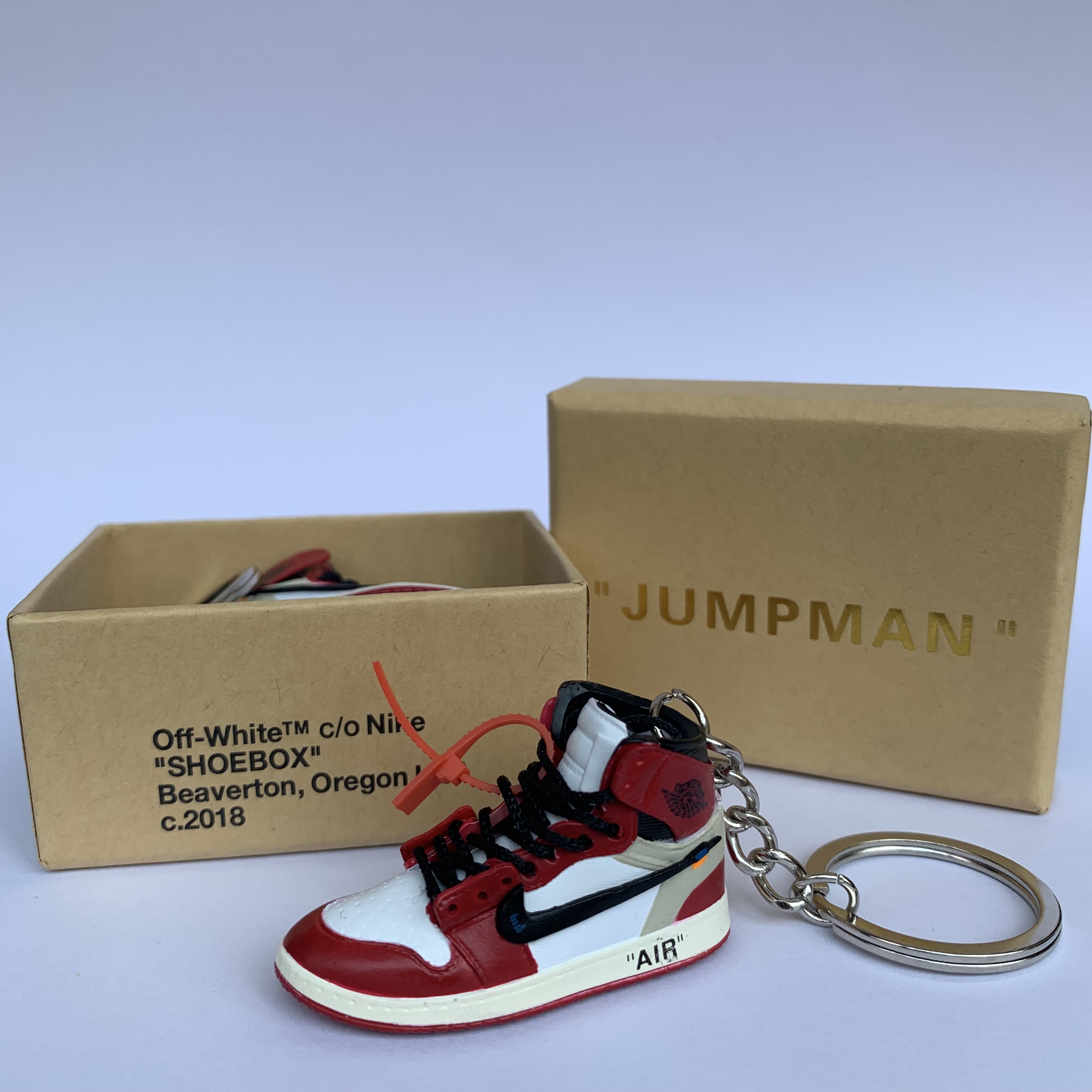 Air Jordan 1 ретро высокие OG Chicago ow 3d мини-брелки с мини-коробкой