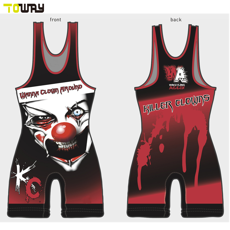 Сублимационная печать дешевые пользовательские борцовские singlets