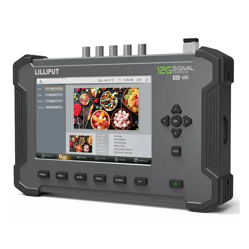 Lilliput SG-12G металлический каркас 7 "IPS экран 12G-SDI аудио монитор и генератор сигналов с 12G-SDI и SFP выход Встроенный аккумулятор