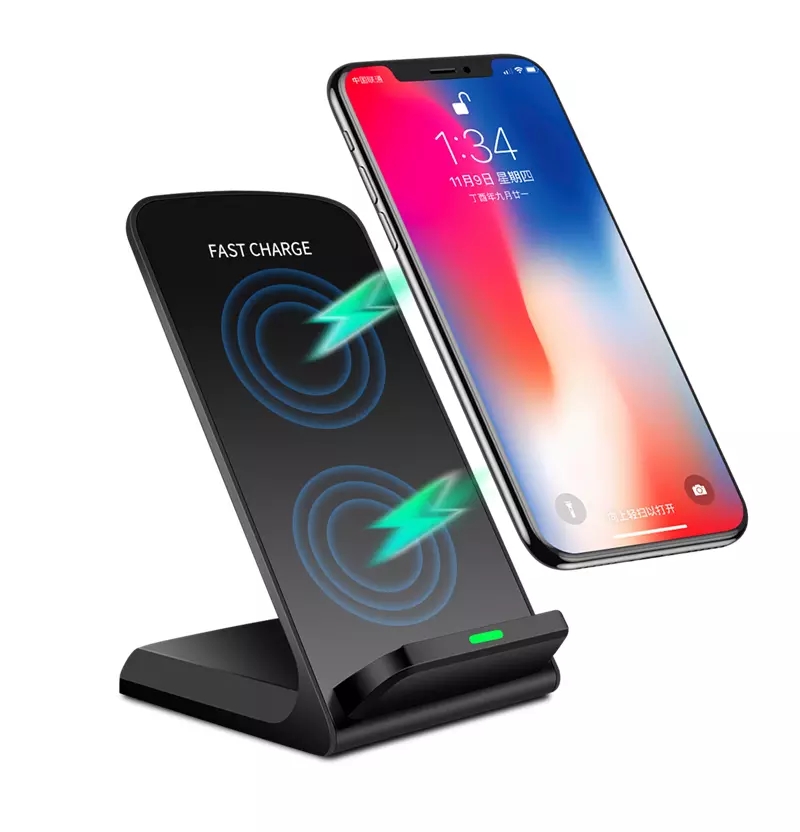 Qi зарядки беспроводной телефон зарядное устройство Стенд, для iphone samsung 2 в 1 беспроводной зарядное устройство Стенд