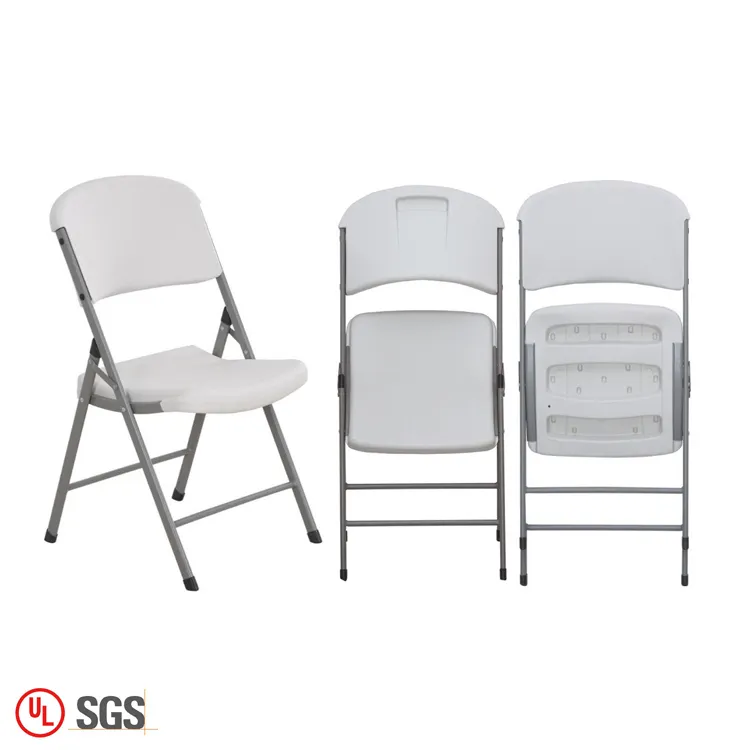 Wholesale outdoor wedding foldable plastic chairs for events party garden portable white plastic folding chairs