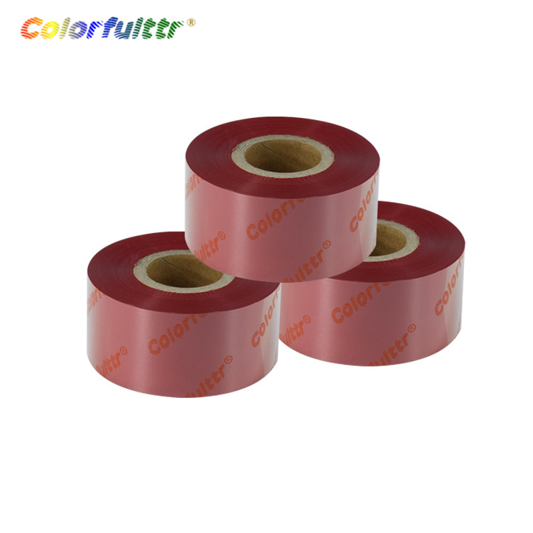 Wash resin carbon material printer ribbon red compatible TTR ink ribbon for thermal satin printing