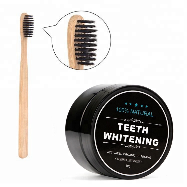 Wholesale Private Label Activated Charcoal Teeth Whitening Powder With Brush Home Kit