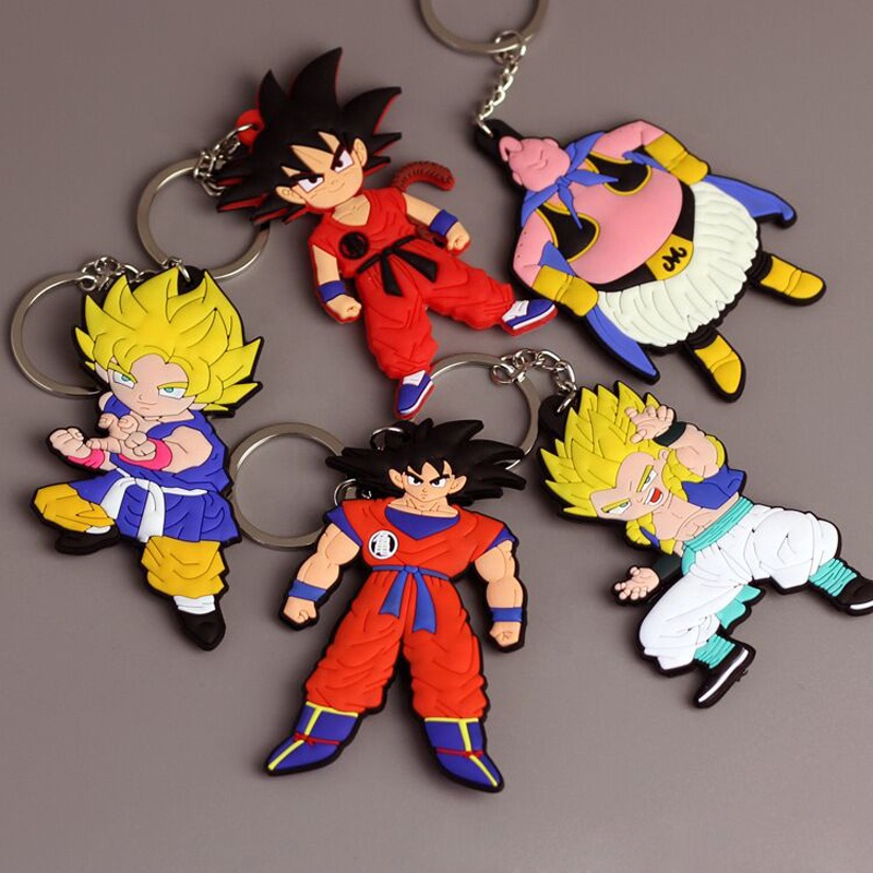 Креативный классический анимационный брелок Goku с фигуркой дракона, популярный Аниме Комикс, драконий жемчуг, резиновый брелок
