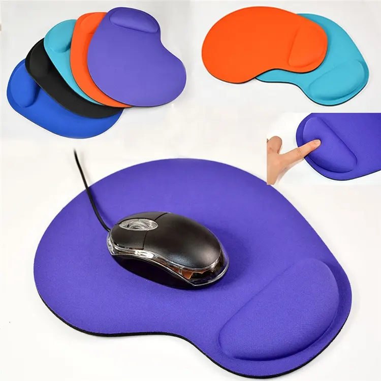 EVA Mouse Pad Hot Sale Red Heated,with Wrist Rest 3 Days OEM Eco-friendly SL-MP062 22*18cm CN;FUJ Fabric as Yuor Request Stock