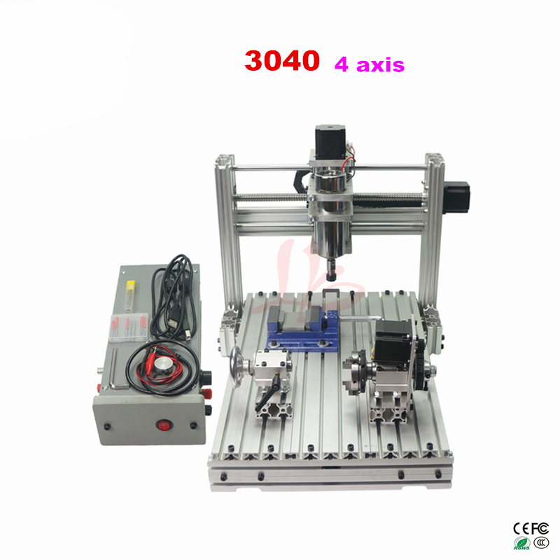 4 Оси CNC 3040 металла DIY cnc гравировальный станок 4 оси контроллер ЧПУ PCB фрезерный станок