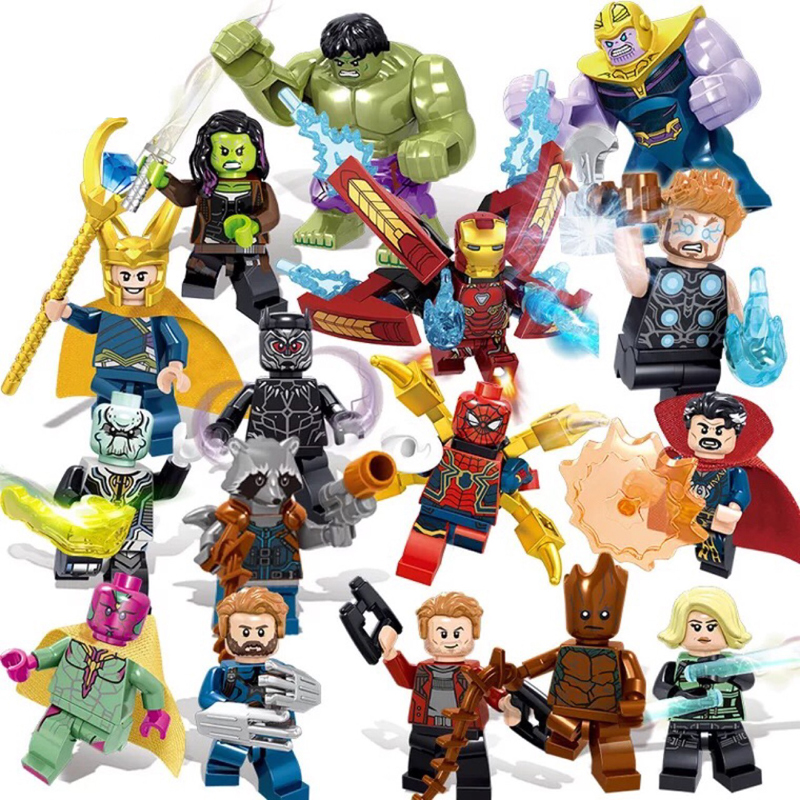 34044 пластиковые мини игрушки набор строительные блоки supers heros marvel строительные блоки Дети 16 шт