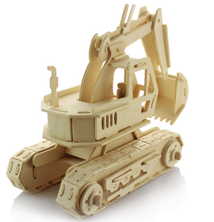 Оптовая продажа Высокое качество Детские игрушки Обучающие и практичные 3D DIY деревянный экскаватор головоломки