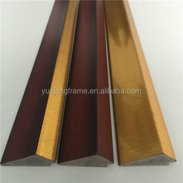 Wood like and gold ps photo frame moulding factory