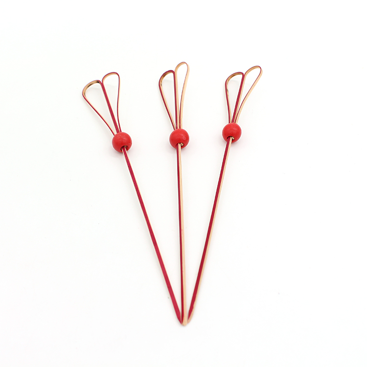 Even Disposable Safe Heart-shape Bamboo Fruit Cocktail Skewer For Party