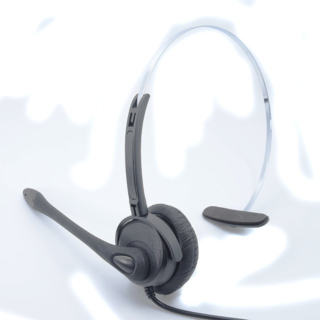 Professional call center headphone with PU soft microphone tube