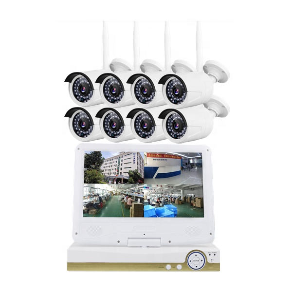10 дюймовый экран Простота в эксплуатации 8 канальный 1080p камеры и full hd, Wi-Fi, nvr kit