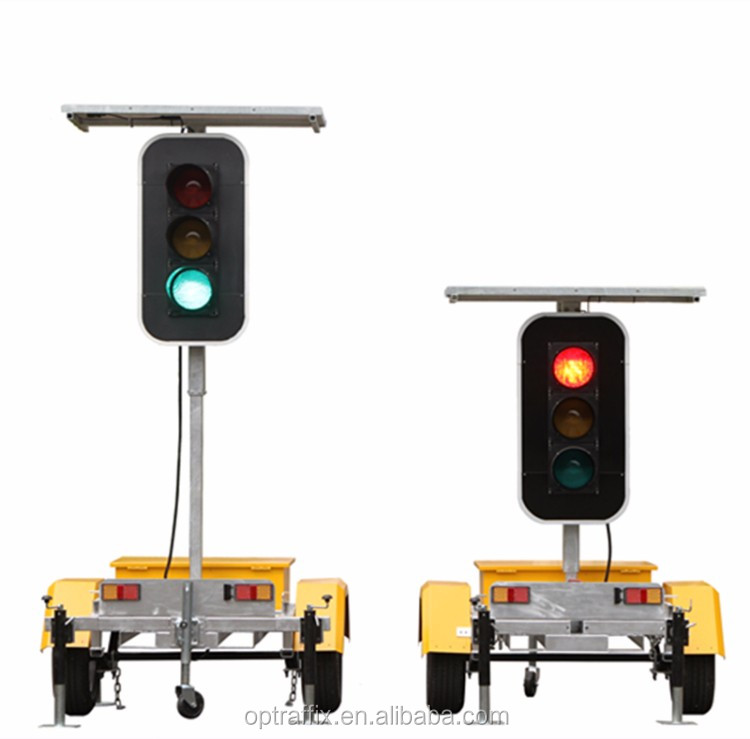 Australian Standard Red and Green Portable Traffic Light Mobile Solar Traffic Signal Lights