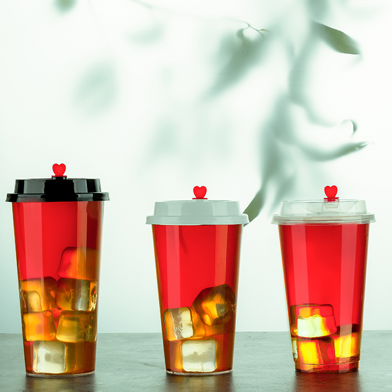 Оптовая продажа от производителя, одноразовая чайная чашка boba из прозрачного пластика с логотипом на заказ